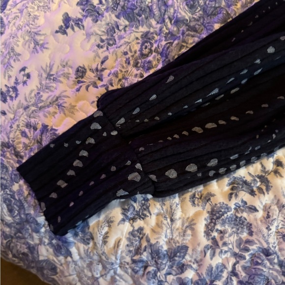 Democracy Blue and White Patterned Turtleneck Sweater - Picture 5 of 5